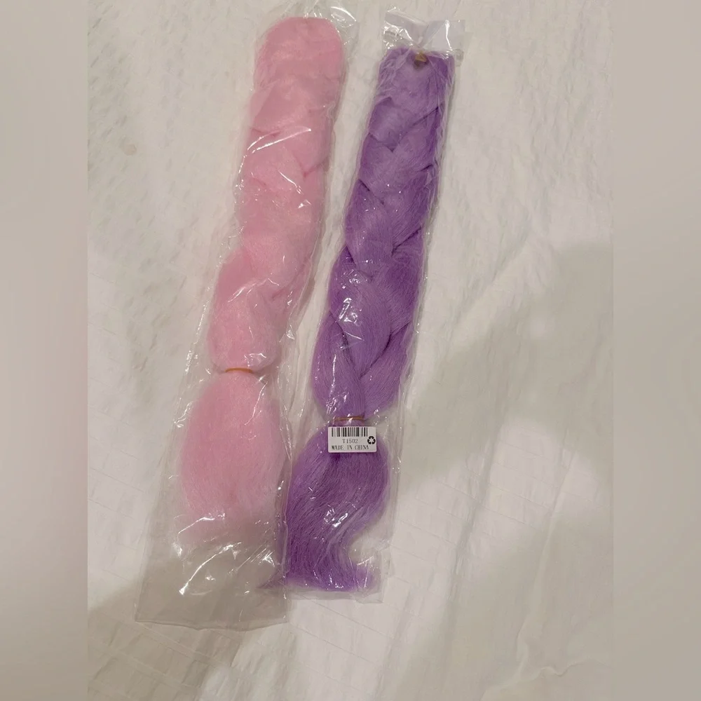 Pink and purple hair for braids
